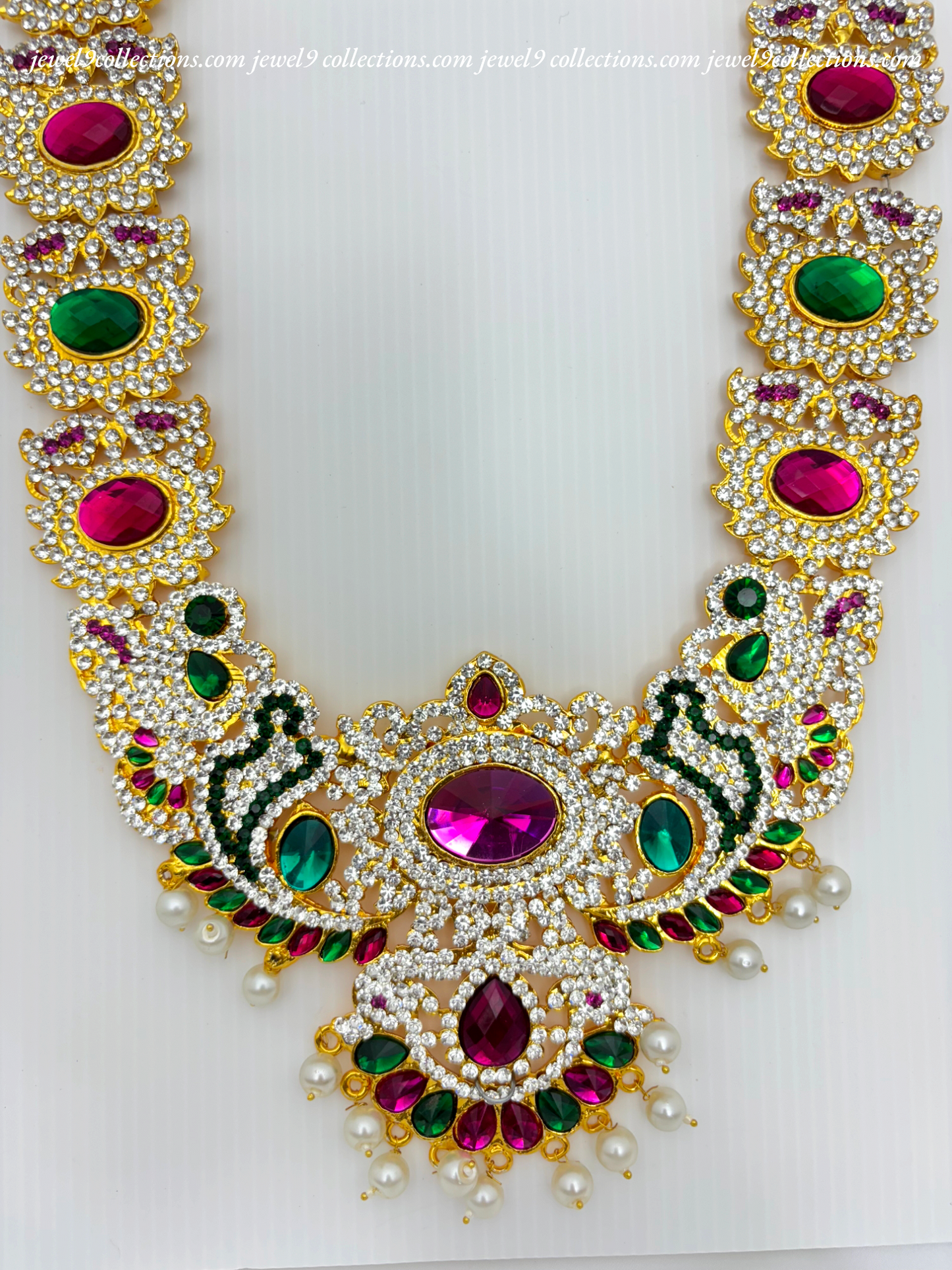 Divine Jewellery for Temple God  and Goddess Lakshmi   and Shree Rama Statues long Necklace Haram for- Jewel9collections