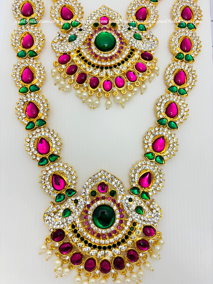 Exquisite Deity Long Haram Ammavaru long Haram - 2 Step Necklaces