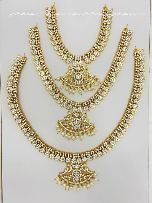 Hindu Idol Ornaments 3 Step Stones Necklace Haarams Jewellery Buy Online