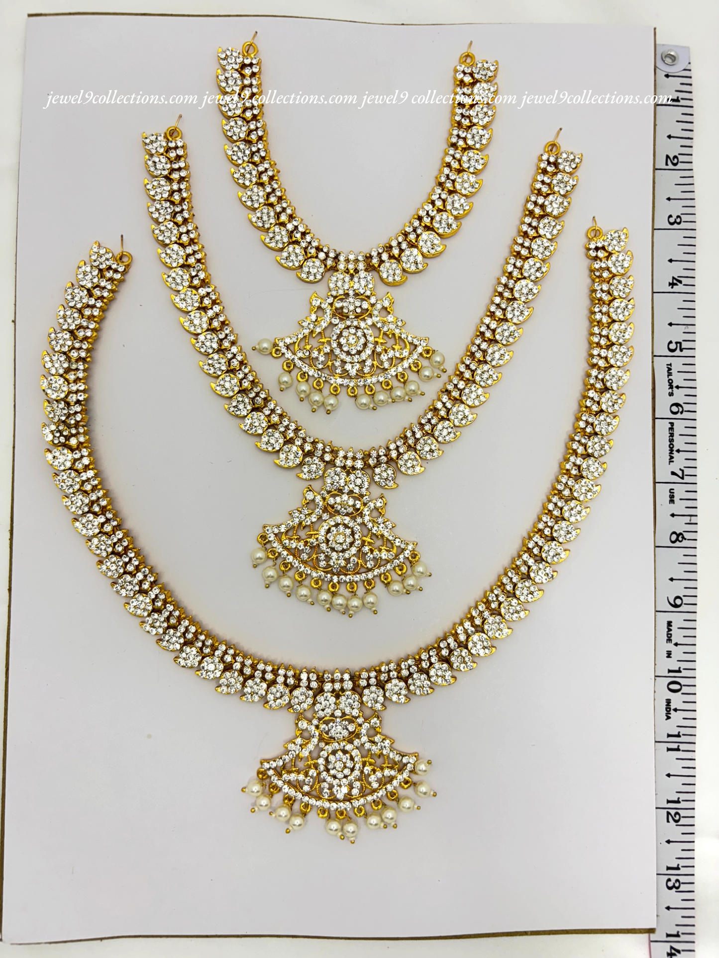 Hindu Idol Ornaments 3 Step Stones Necklace Haarams Jewellery Buy Online