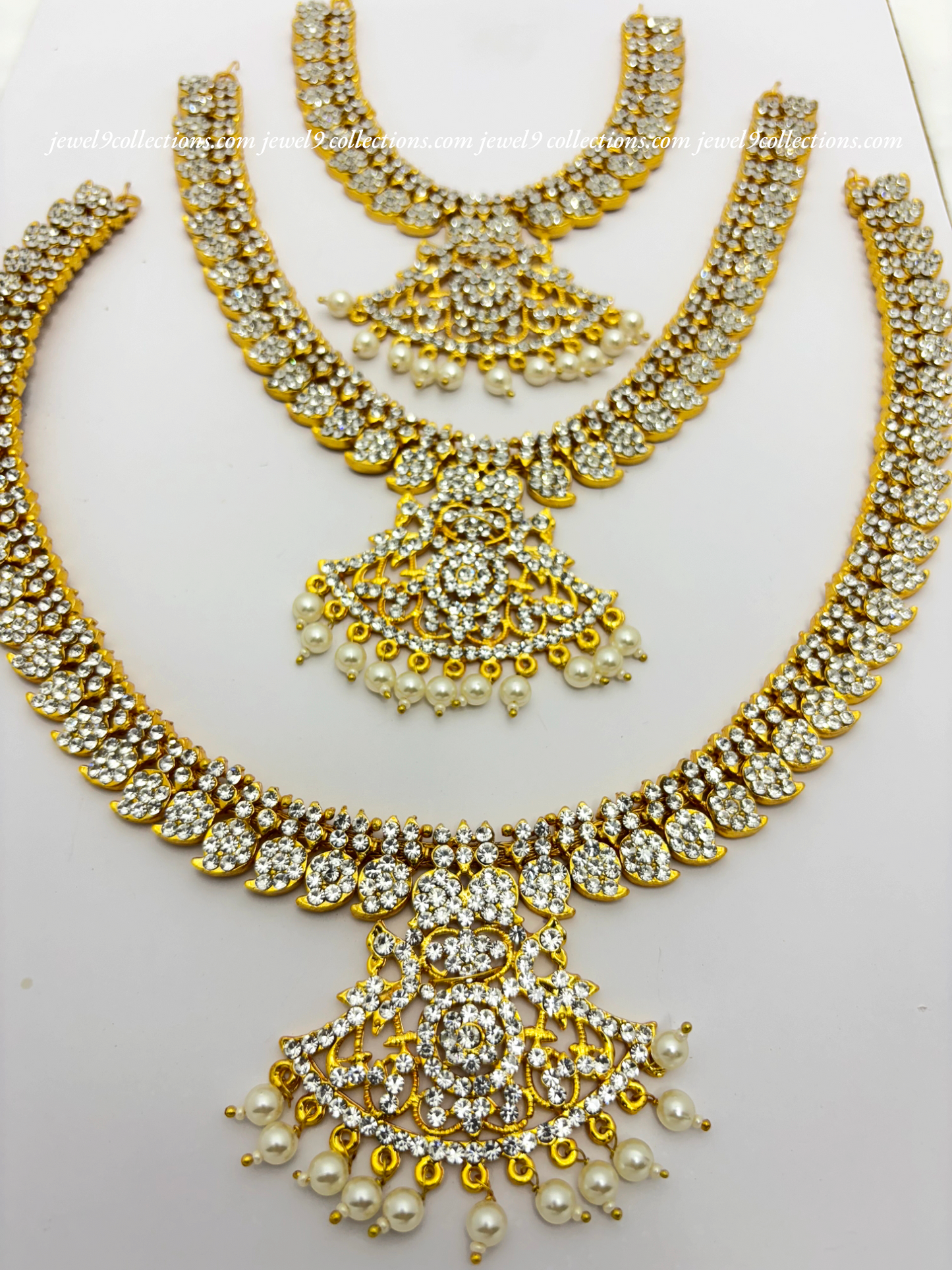 Hindu Idol Ornaments 3 Step Stones Necklace Haarams Jewellery Buy Online