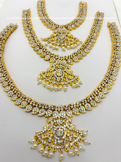 Hindu Idol Ornaments 3 Step Stones Necklace Haarams Jewellery Buy Online