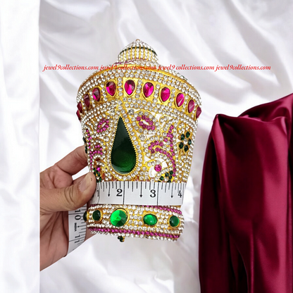 Indian Traditional Temple Crown Mukut Kireetam for any God Goddess