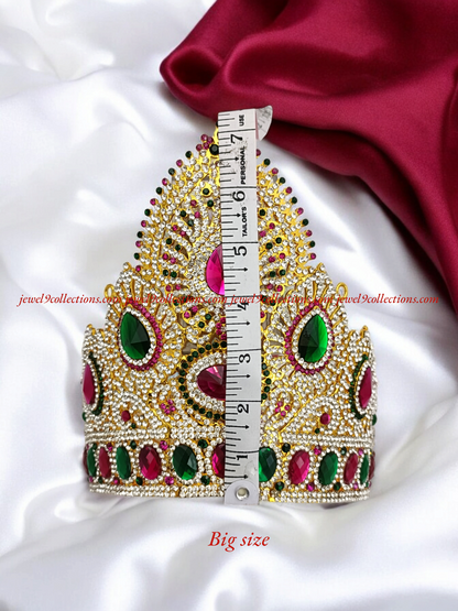 Sacred Jewelery Crown Mukut for Hindu Deity