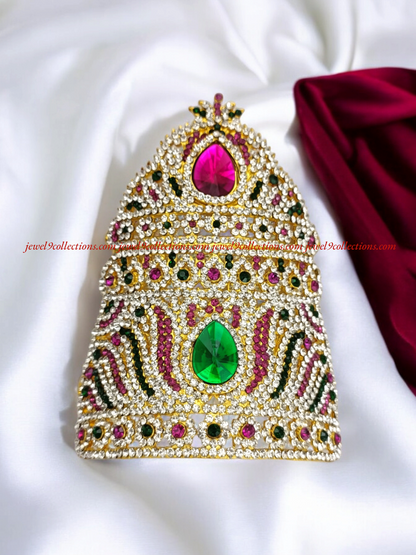 Ornate Crown Mukut for Temple God &  Goddess