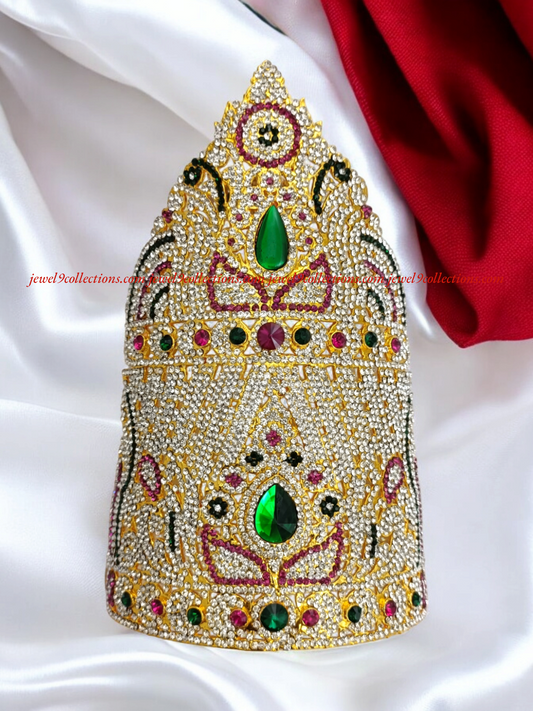 Ornamental Crown Mukut for Hindu Temple Deity