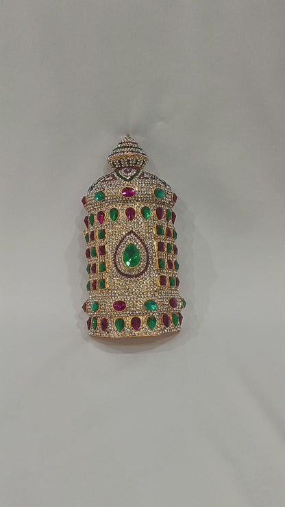 Stones And Kundan God Goddess/ Deity Mukut / Crown / Kireetam H 10 inch * 4 inch w Diameter