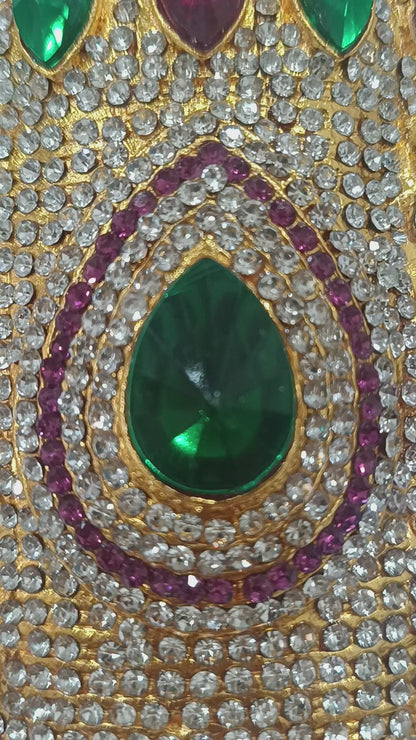 Stones And Kundan God Goddess/ Deity Mukut / Crown / Kireetam H 10 inch * 4 inch w Diameter