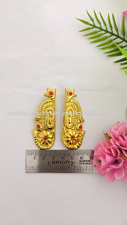 Divine God and Goddess Earrings - Karna Pathakam Gold Plated