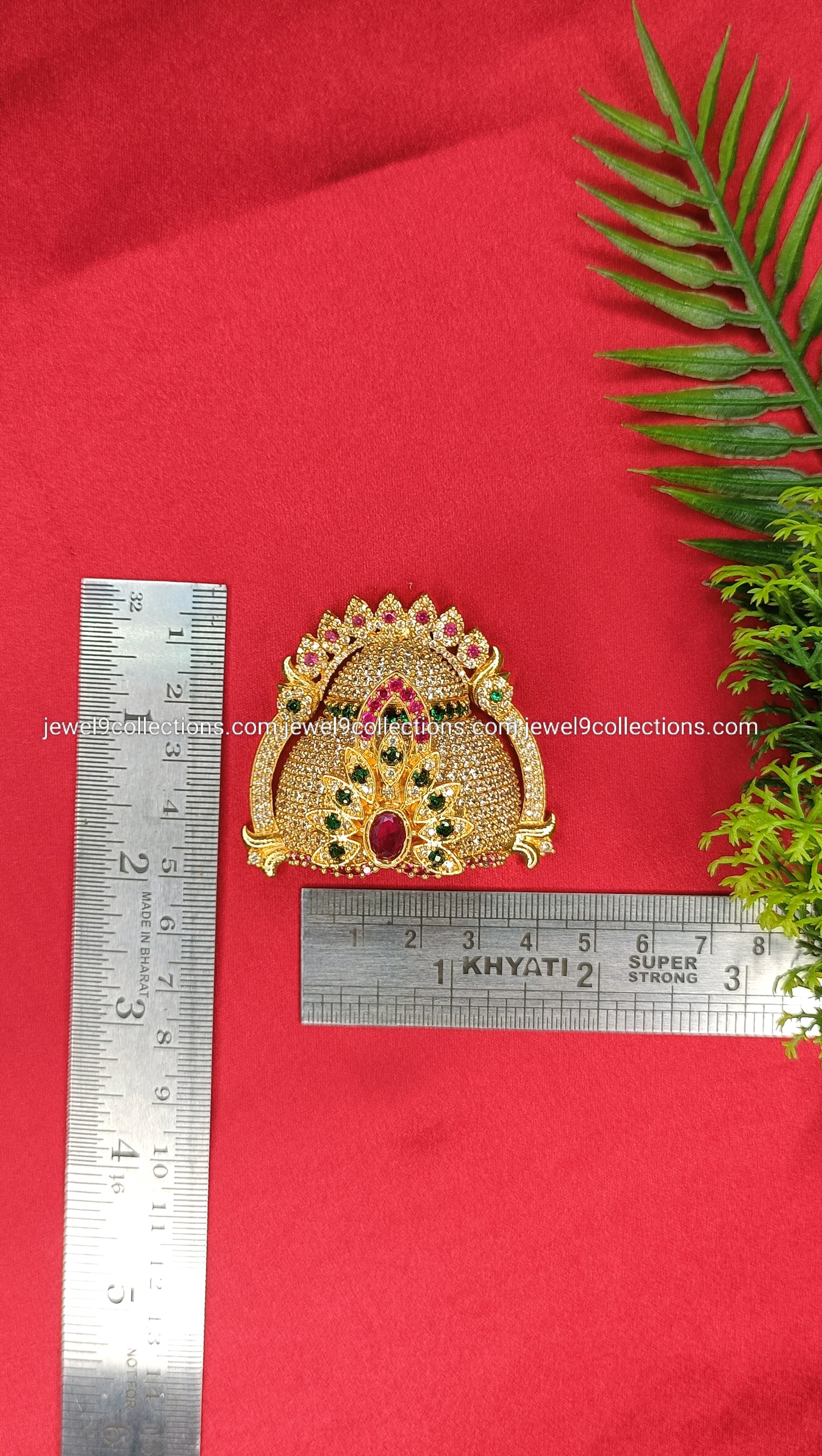 CZ stones God and Goddess Mukut Height 5.cm Wide 3.5 cm