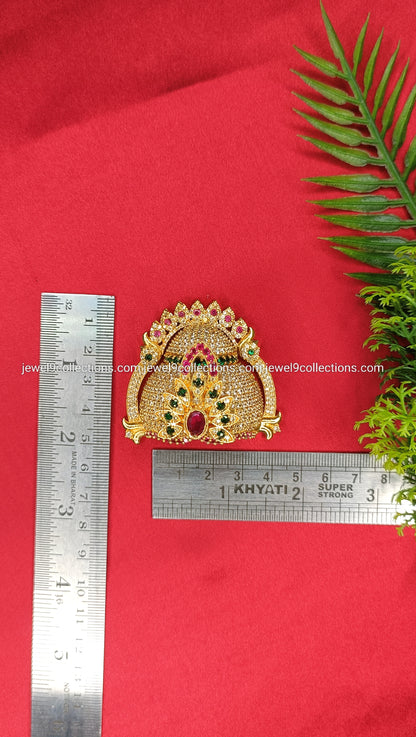 CZ stones God and Goddess Mukut Height 5.cm Wide 3.5 cm