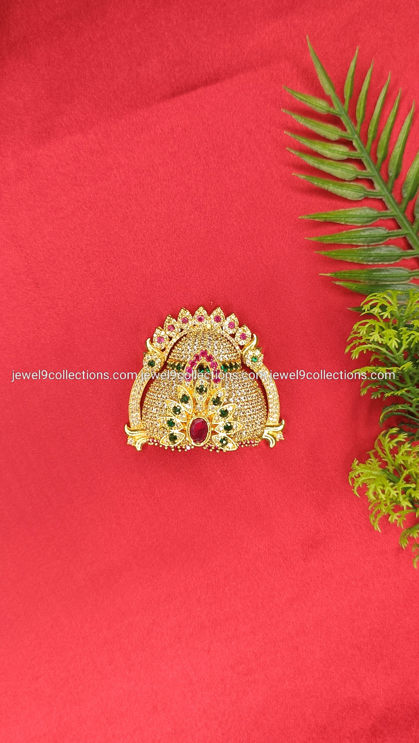 CZ stones God and Goddess Mukut Height 5.cm Wide 3.5 cm