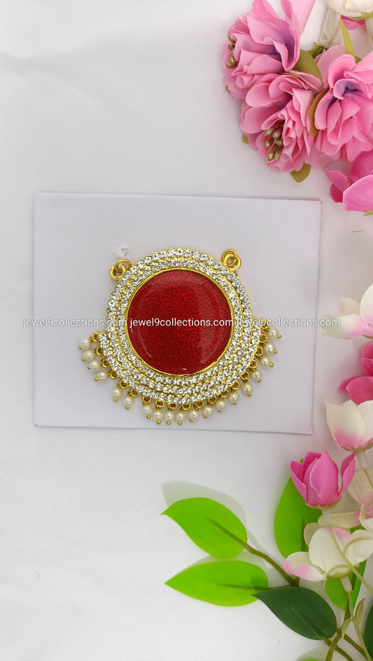 Temple Deity Jewellery pendent Red colour H-2.75 # W-3