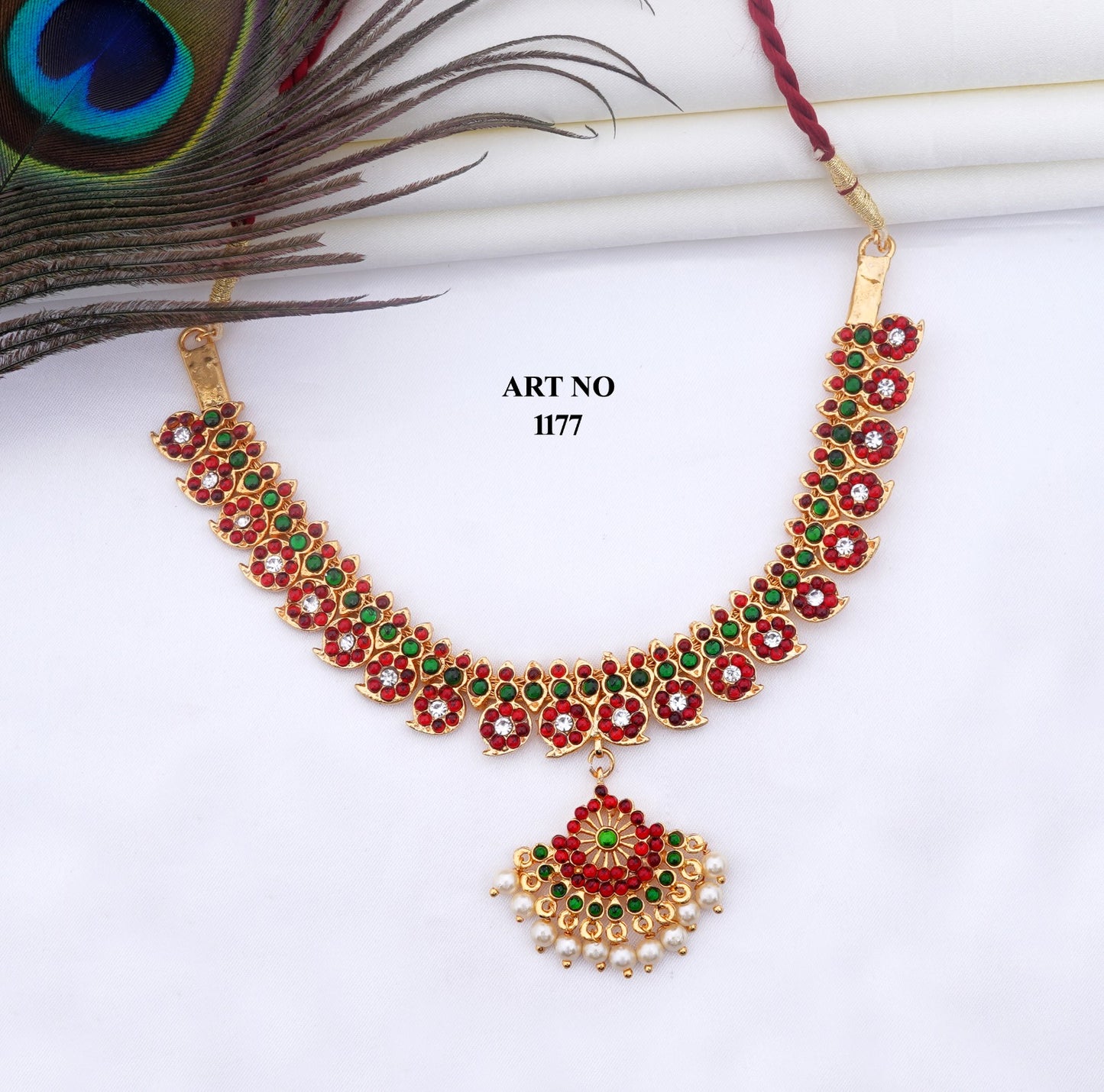 Cultural Bharatanatyam Short Haram Necklace