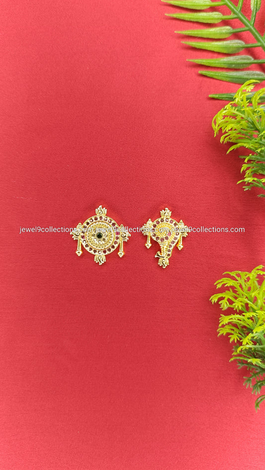 Vishnu Shankh Chakra AD Stones Height 2.5 cm × wide 2.5 cm