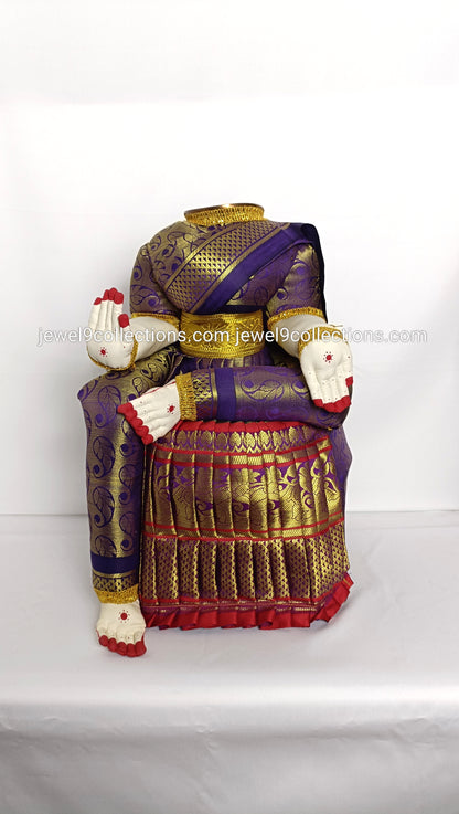 Goddessd plain Idol violet saree 18 inches