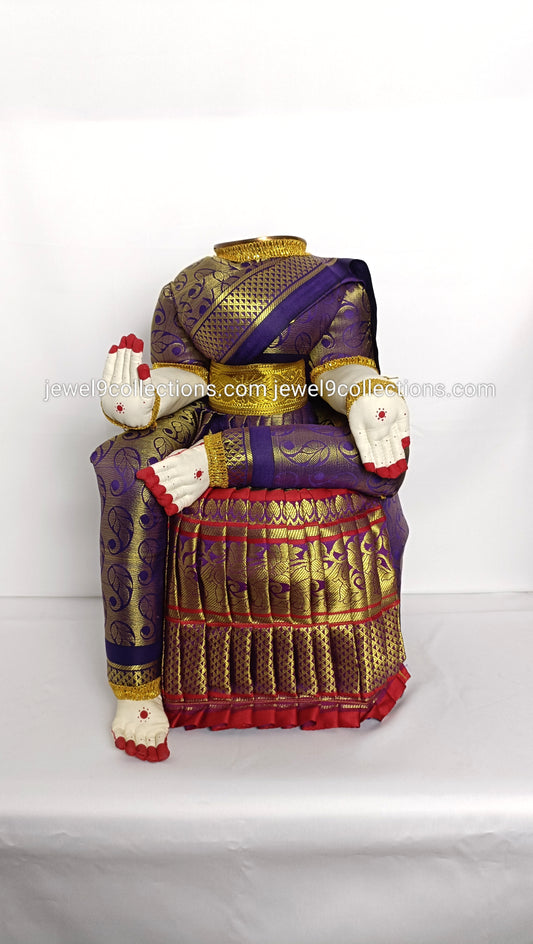 Goddessd plain Idol violet saree 18 inches