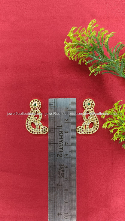 God and goddess Idol Karnapathakam CZ stones Height 3.cm
