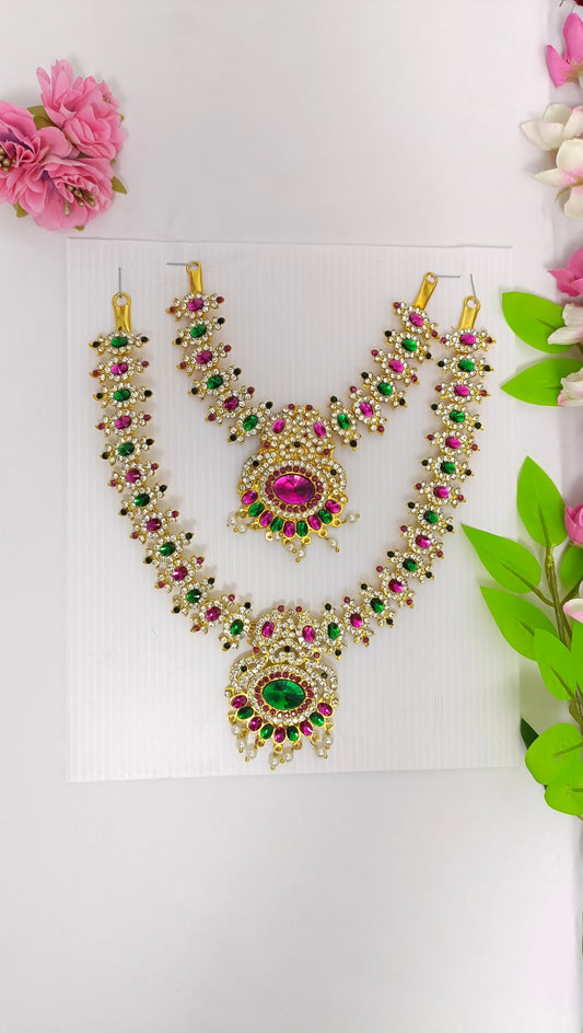 Varalakshmi Amman Necklace 2 Steps