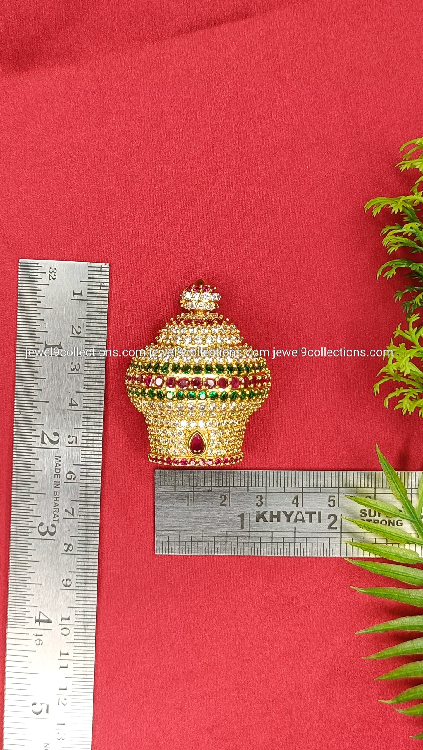 Wiremudi Tirupati Balaji Idols Dimonds crown Kireetam Height 5.5 cm - Wide 2.25 cm