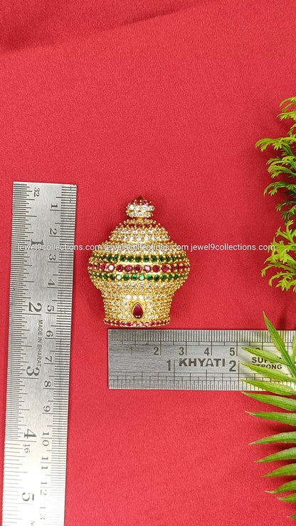 Wiremudi Tirupati Balaji Idols Dimonds crown Kireetam Height 5.5 cm - Wide 2.25 cm