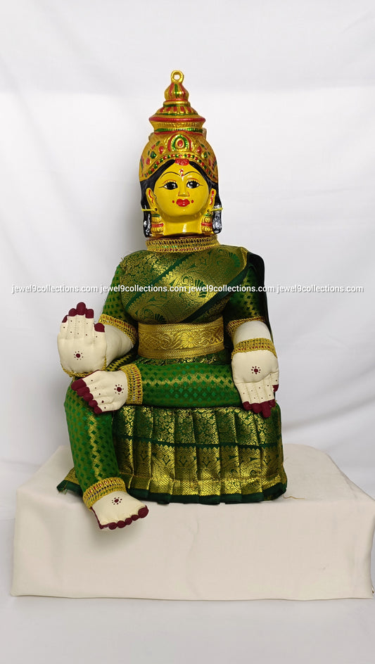 Goddess Lakshmi Amman 18"Green Colour Doll