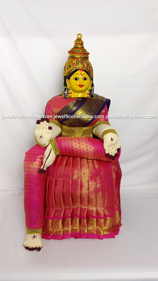 Varalakshmi Amman doll 24 inches pink and blue combination