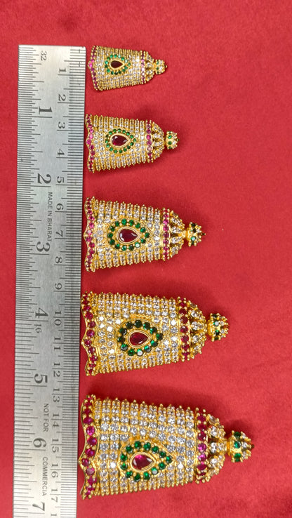 AD Stones God and Goddess Amman Kireetam Height 5.5cm - Wide 2.5cm