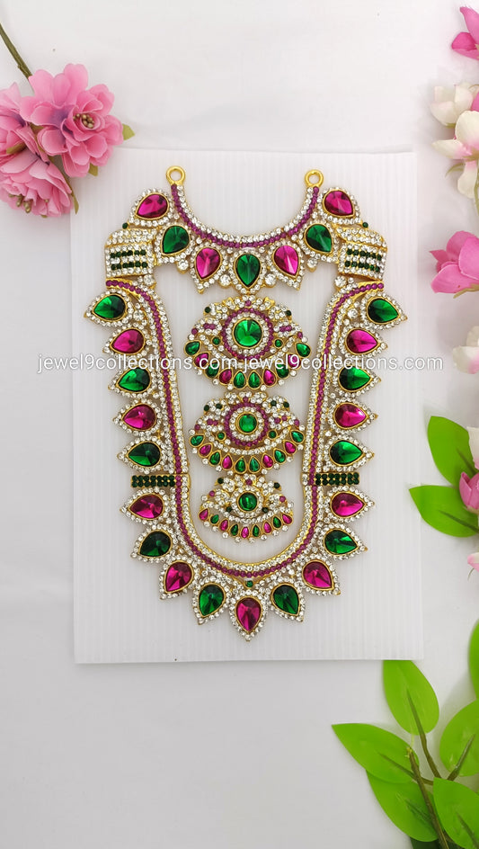 Varalakshmi Temple Jewellery Long Necklace Two steps