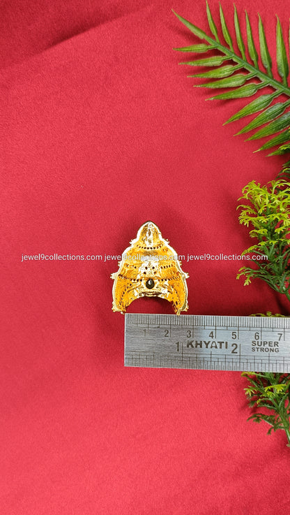 Ganesh ji CZ stones Crown for God and Goddess Height 4.5 cm - Wide 2.25 cm