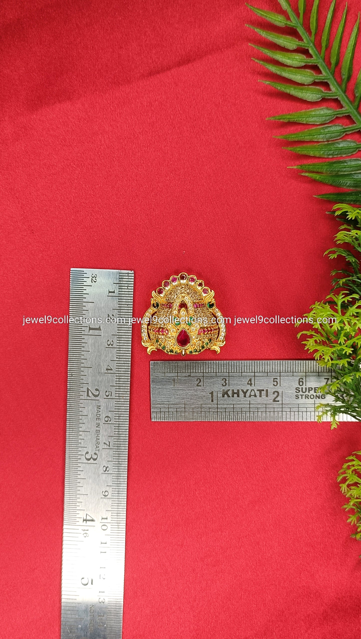 Laddu Gopal mukut AD Stones Half Crown Height 3.cm Wide 2. cm