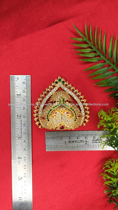 CZ Half Mukut for Krishna and Ganesha Height 6.5 cm - Wide 3.5 cm