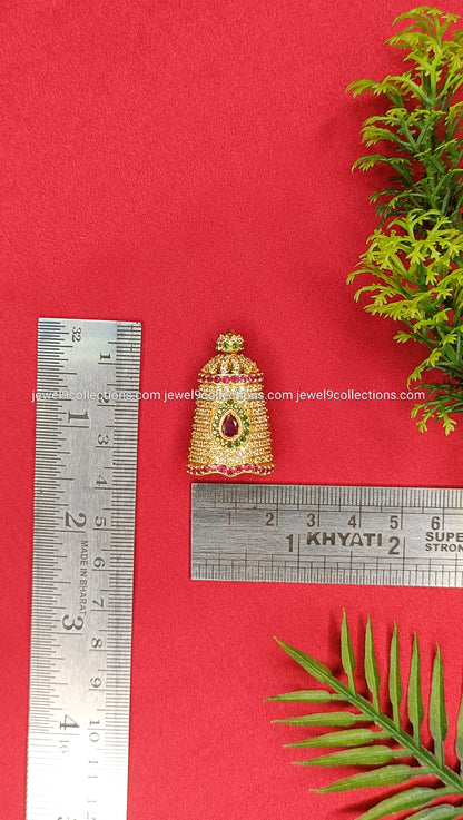 Small Idol Balaji mukut American diamonds Height 3.5 cm - Wide 1.75 cm