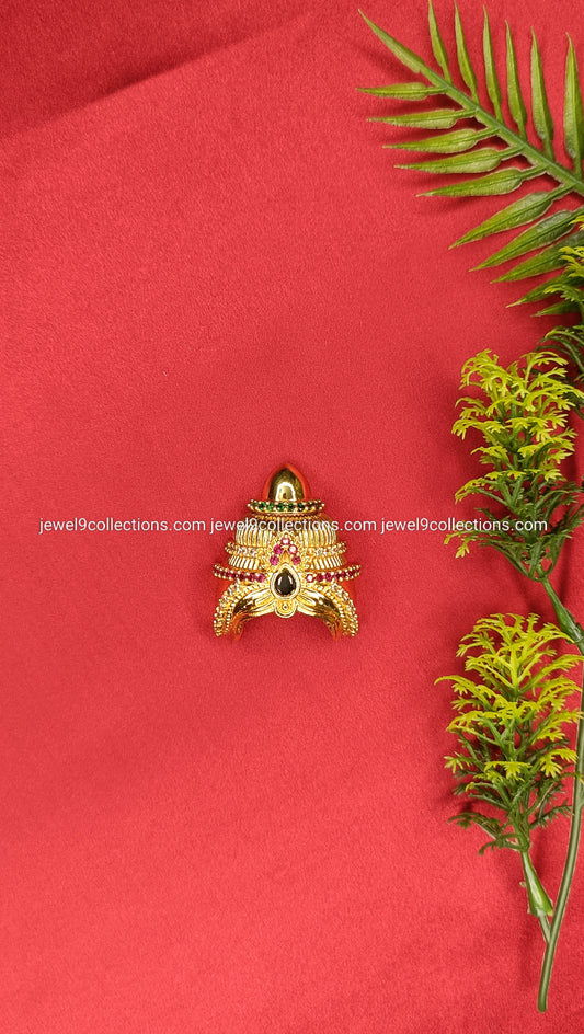 Ganesh ji CZ stones Crown for God and Goddess Height 4.5 cm - Wide 2.25 cm