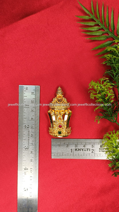 CZ stones Micro gold plated Crown for God and Goddess Height 5.5 cm - Wide 1.5 cm