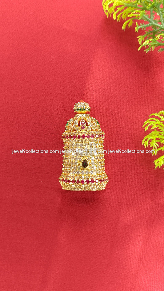 CZ stones Balaji Mukut Height 5.cm Wide 2.5 cm