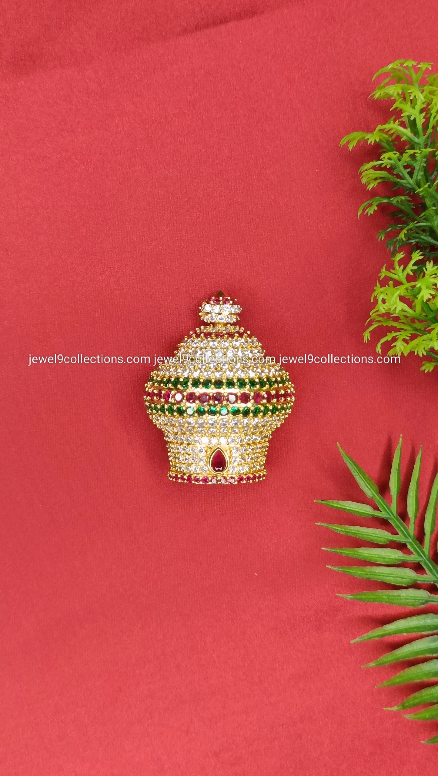 Wiremudi Tirupati Balaji Idols Dimonds crown Kireetam Height 5.5 cm - Wide 2.25 cm