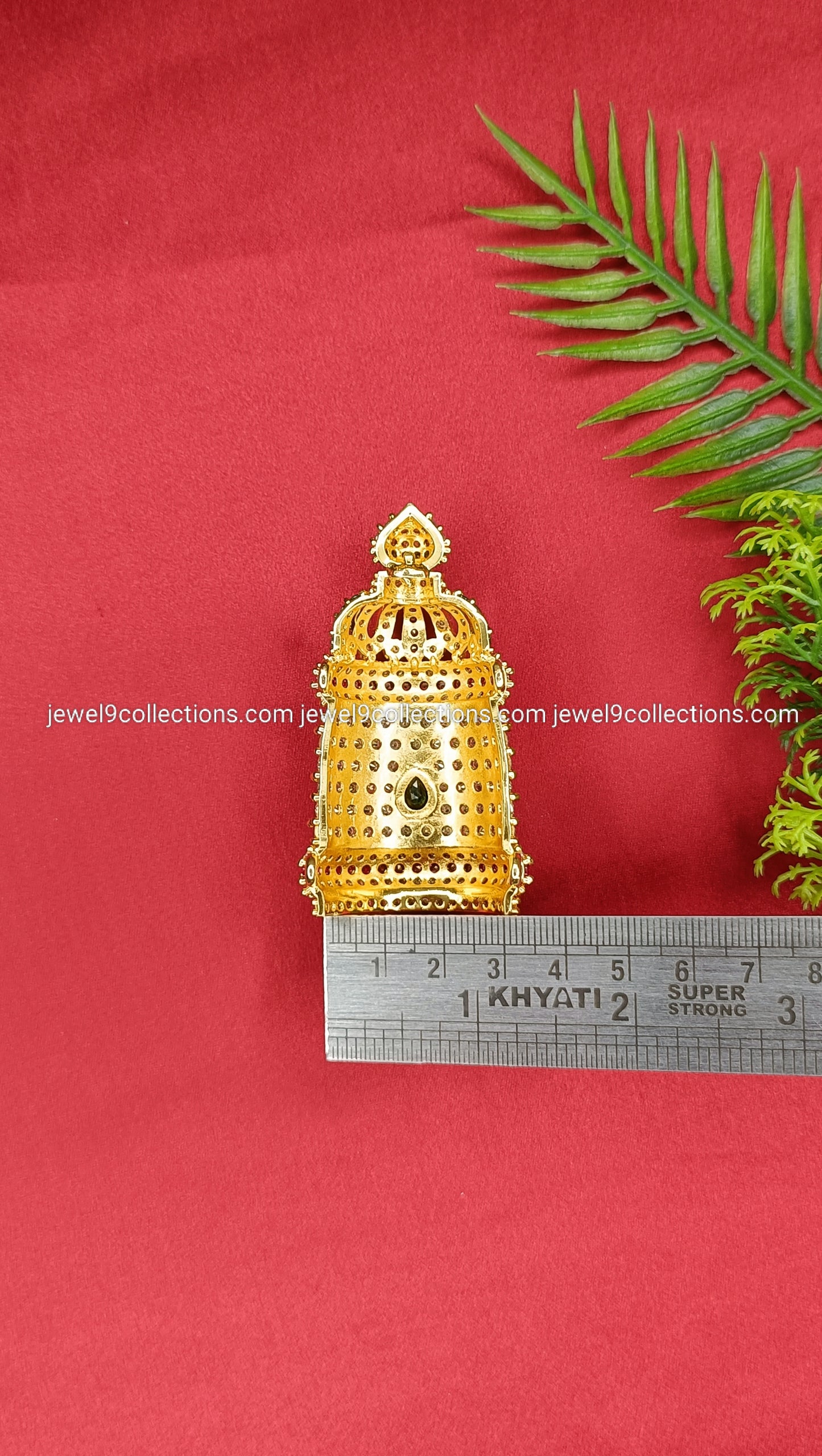 AD Stone Sacred Crown Mukut for Goddess Height 7.cm - wide 3.cm