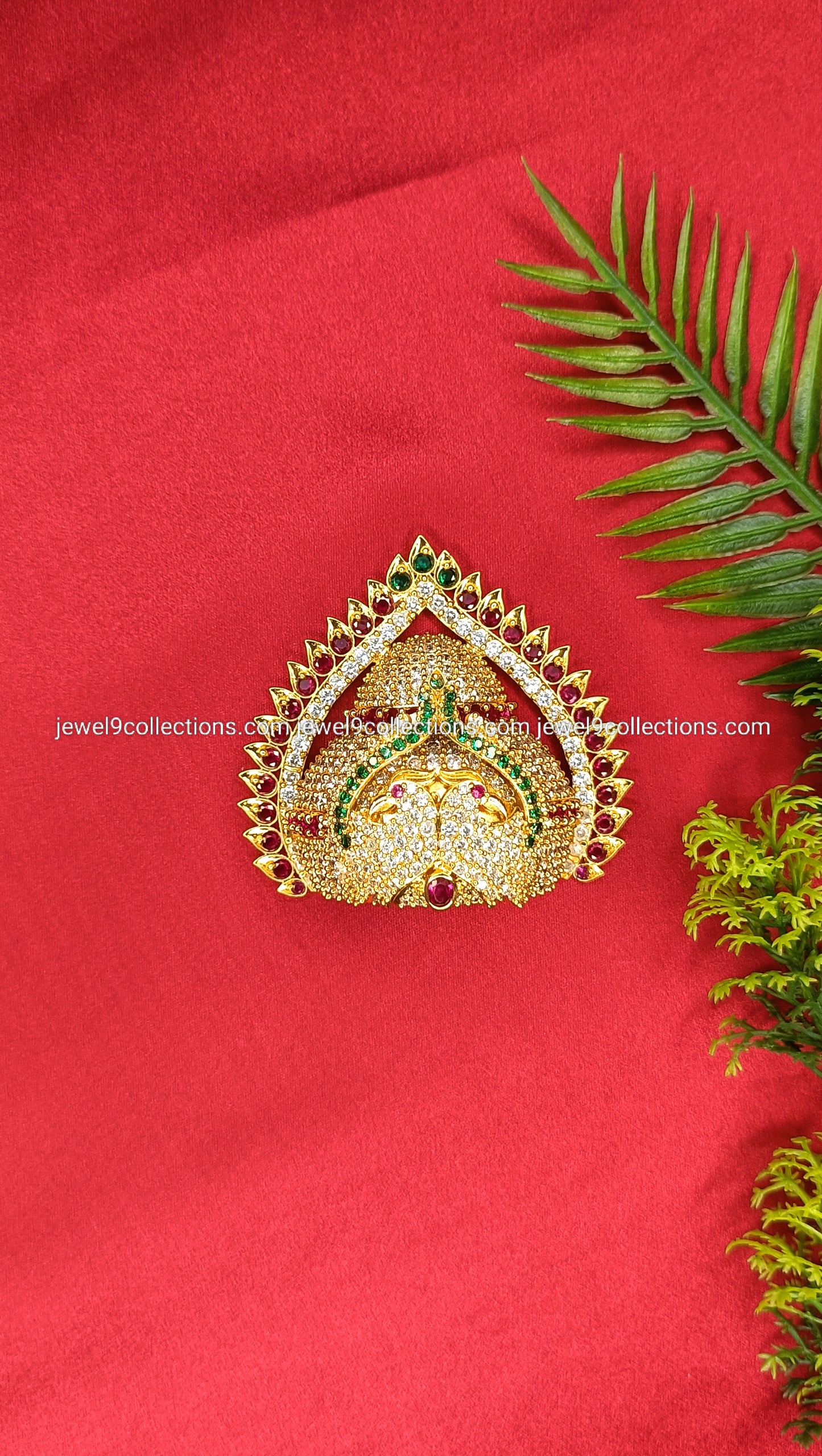 CZ Half Mukut for Krishna and Ganesha Height 6.5 cm - Wide 3.5 cm