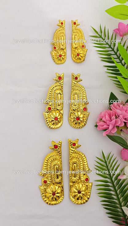 Divine God and Goddess Earrings - Karna Pathakam Gold Plated