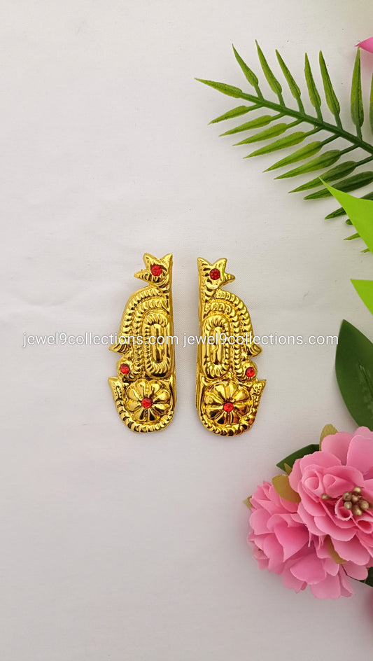 Divine God and Goddess Earrings - Karna Pathakam Gold Plated
