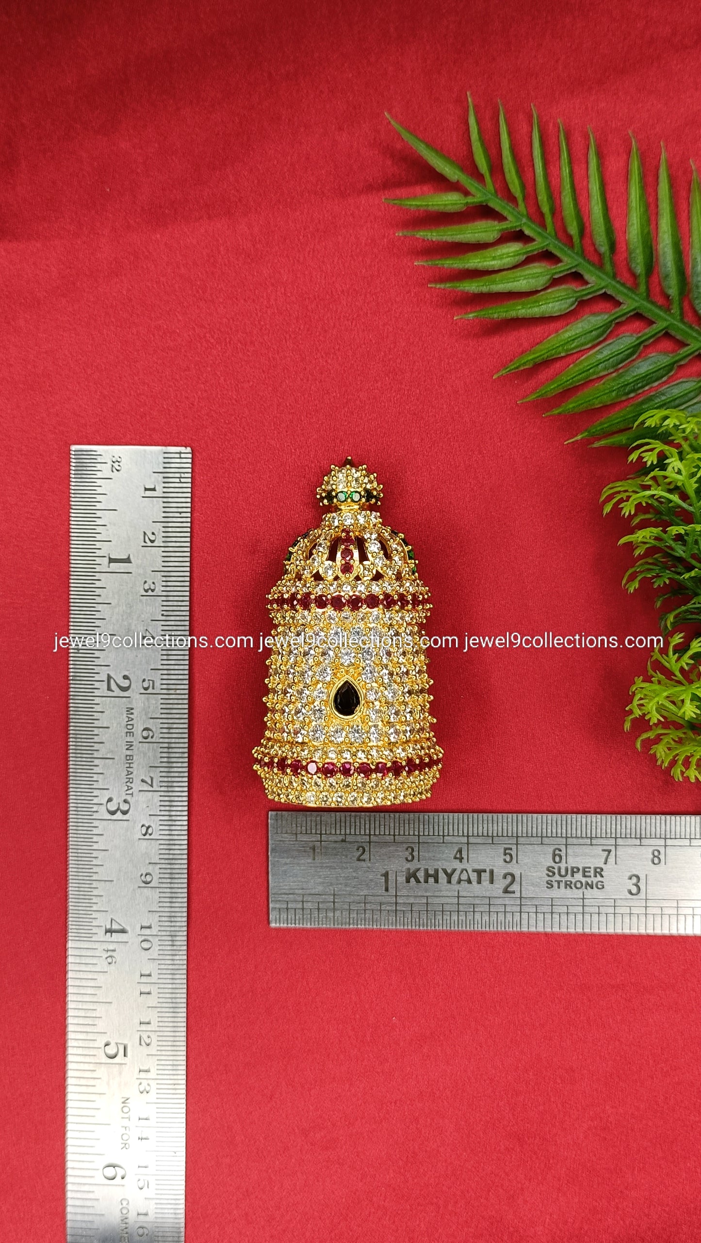 AD Stone Sacred Crown Mukut for Goddess Height 7.cm - wide 3.cm