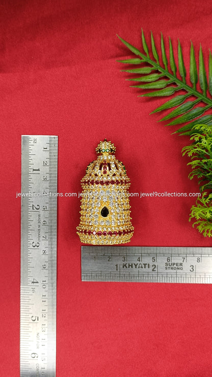 AD Stone Sacred Crown Mukut for Goddess Height 7.cm - wide 3.cm