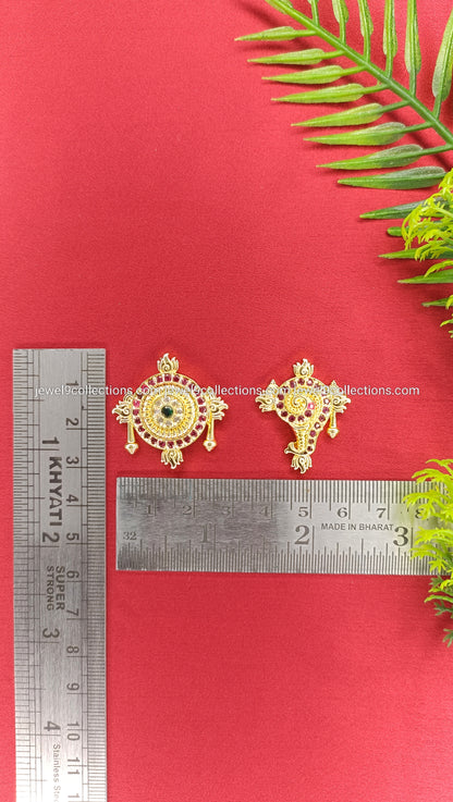 CZ stones Venkateswara Swamy Shank Chakram Height 3.cm - Wide 3.cm