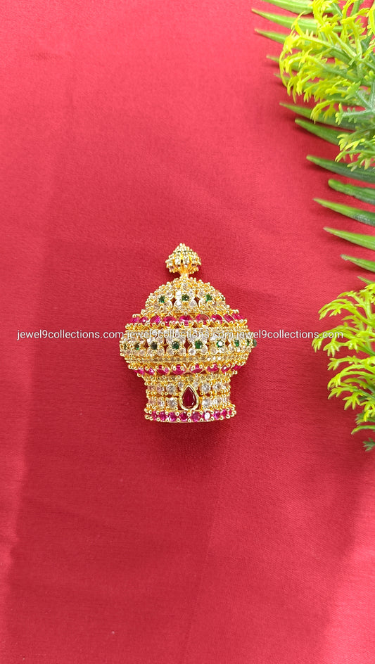 American Diamonds Werimudi Half Kireetam Mukut for God Height 5.cm - Wide 2.5 cm