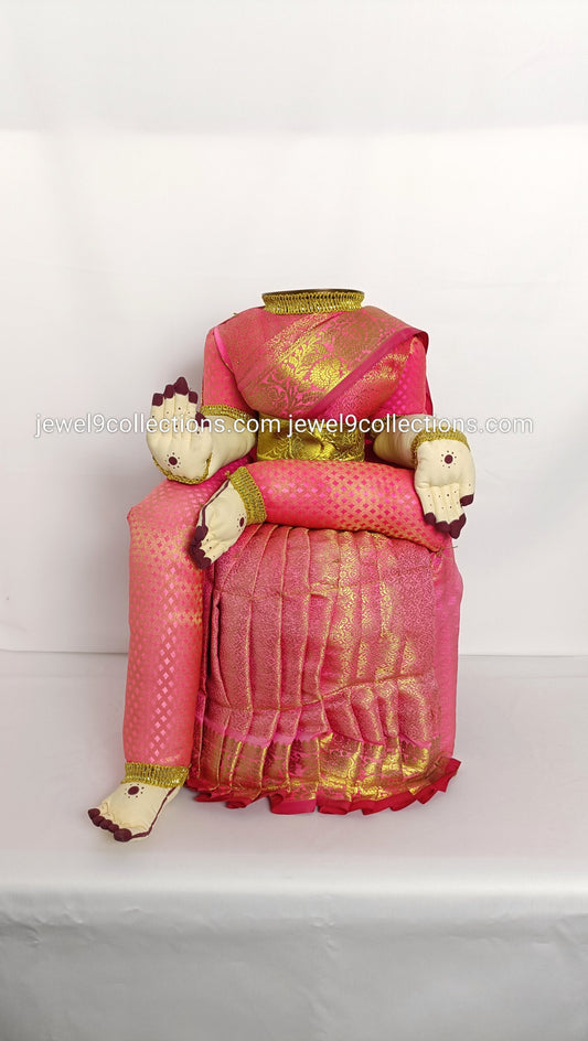 Goddess Lakshmi Idol Pink Saree 18 inches