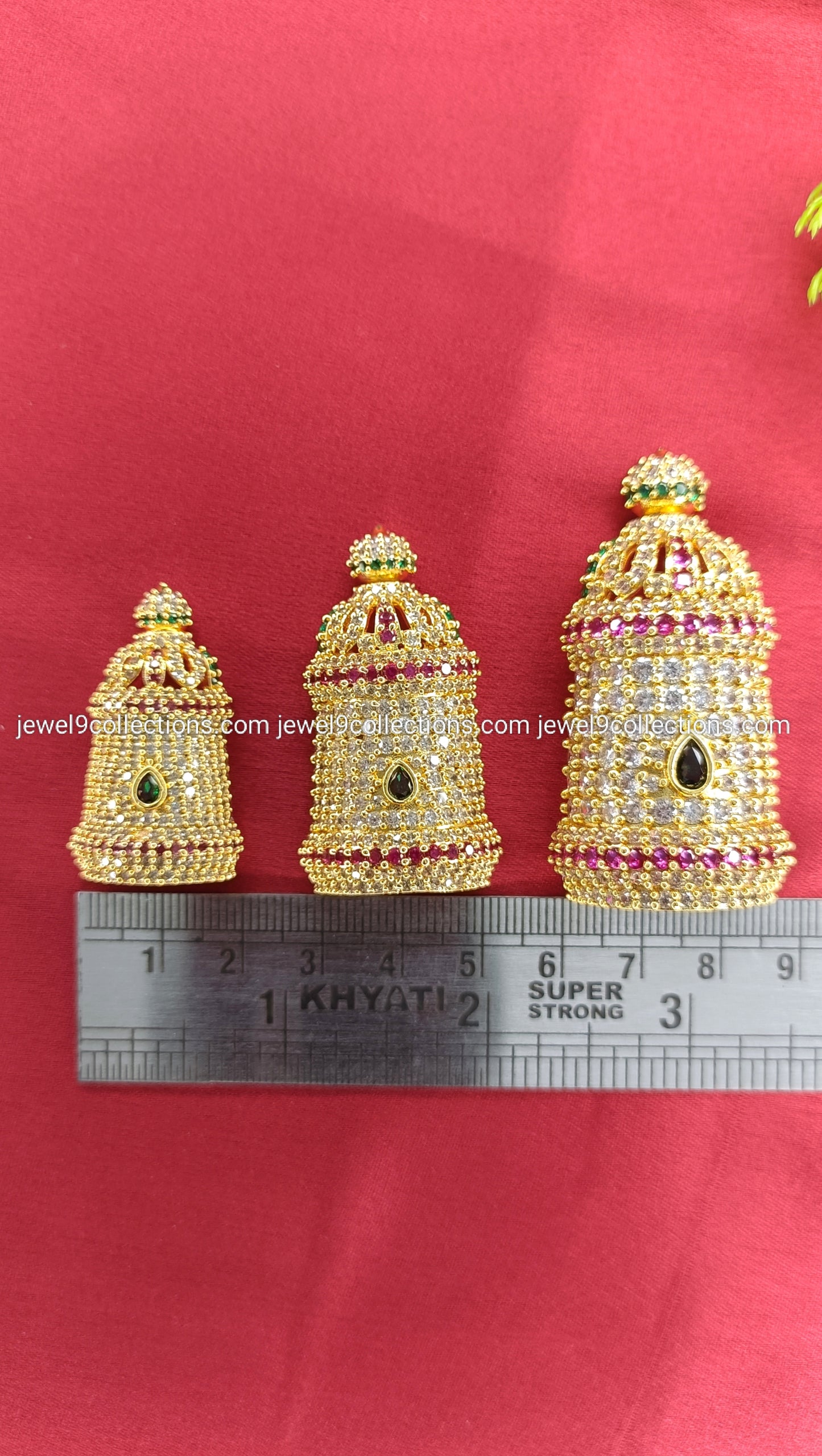 CZ stones Balaji Mukut Height 5.cm Wide 2.5 cm