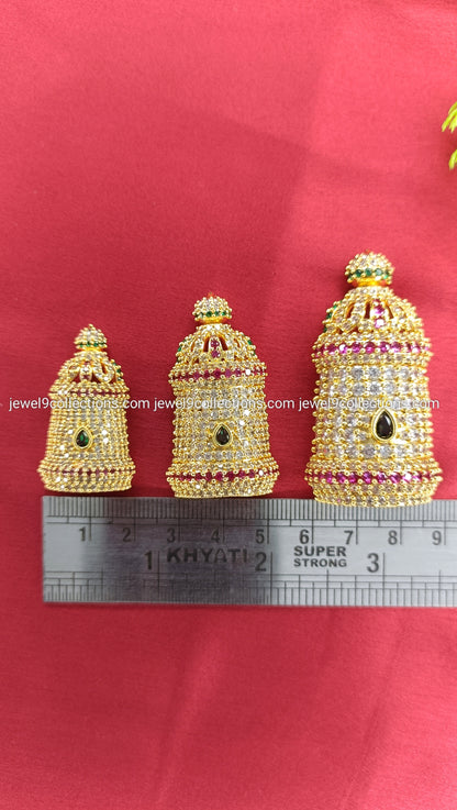 CZ stones Balaji Mukut Height 5.cm Wide 2.5 cm