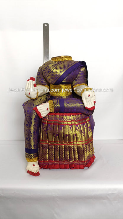 Goddessd plain Idol violet saree 18 inches