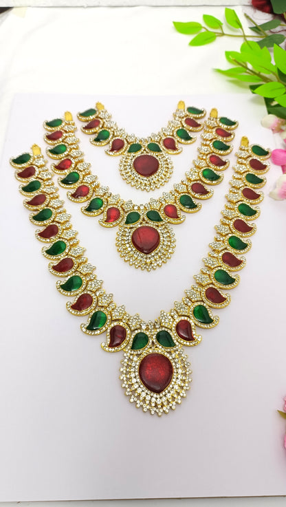 Varalakshmi Long Necklace 3 Step-Jewel9Collections